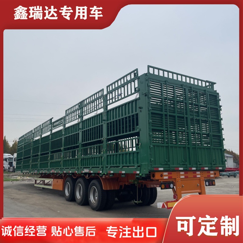 发往瑞丽口岸东南亚 出口 13米花栏半挂车 4桥仓栏运输半挂车图片