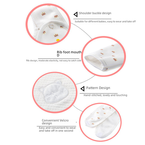 Direct factory sale for boys and girls baby combed cotton long sleeve pants suit pure white printed newborn baby haribote crawler set of eleven items