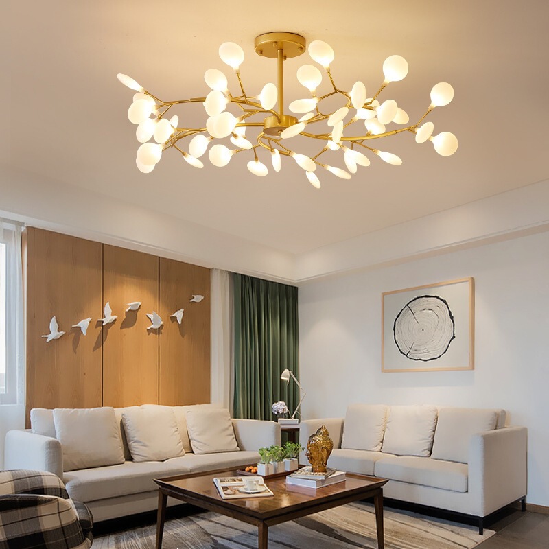 Firefly Chandelier Living Room Lamp Modern Minimalist Bedroom Dining Room Creative Personality Branch-Shaped Atmospheric Internet Celebrity Nordic Lighting Fixtures