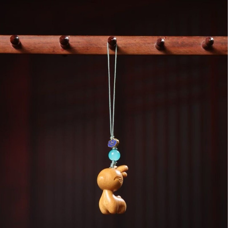 漂漆芭比小鹿手工编绳手机挂包包钥匙扣一路平安流苏萌鹿车载挂件|undefined