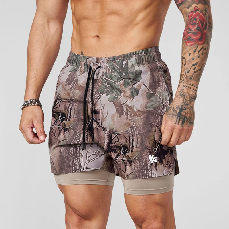 Youngla Men's Shorts Sports Fitness 2-in-1 Double Layer Shorts Outdoor Jogging Training Elastic Sports Pants Youngla Men's Shorts Sports Fitness 2-in-1 Double Layer Shorts Outdoor Jogging Training Elastic Sports Pants