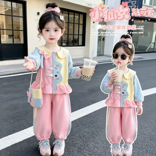 女童马卡龙撞咪套装春秋2026新款洋气女孩时髦可爱秋装两件套