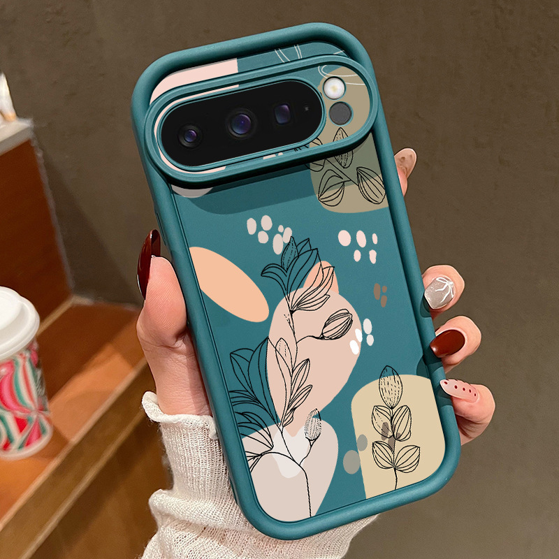 INS风适用谷歌Pixel9Pro白玉兰花手机壳7PRO 8A线条花朵防摔保套|undefined