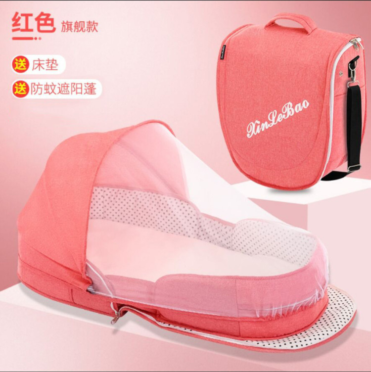 Portable Bed-In-Bed Baby Crib Removable and Foldable Newborn Sleeping Basket Bed Bionic Bed Anti-Pressure Artifact