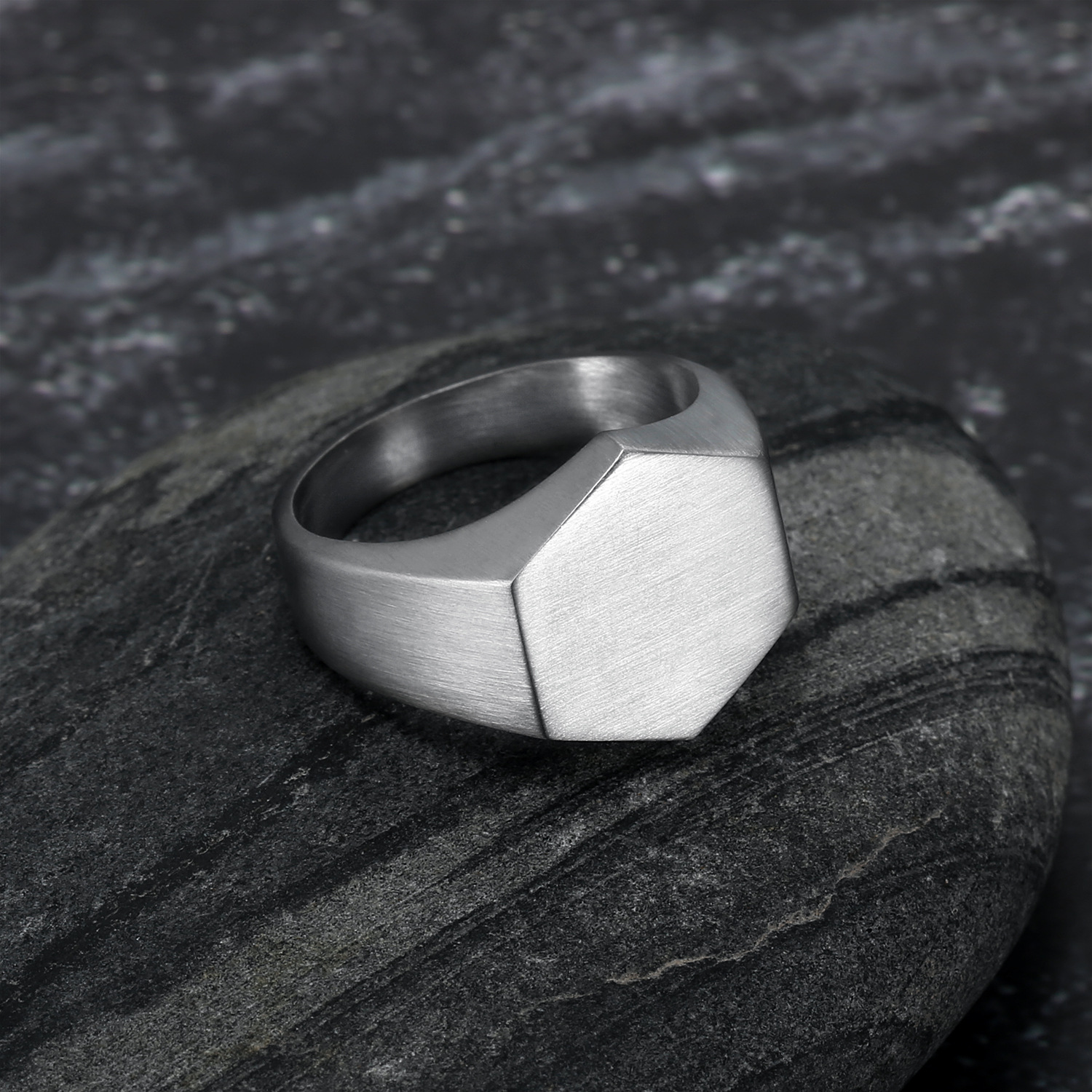 Rings Classification Daily Occasion Fashion Hexagon Customization Laser Engraving 304 Stainless Steel Plating Unisex Rings Men Band Rings