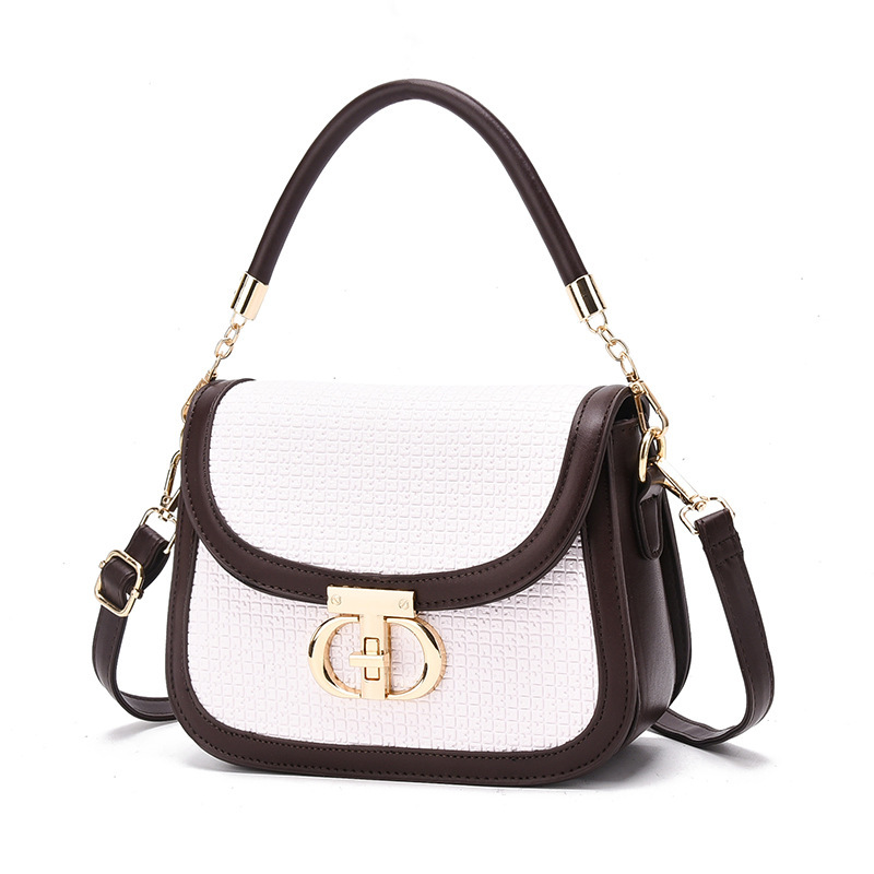 Exquisita bolso de color contrastante 2025, primavera y verano, nuevo bolso de moda, bolso retro, bolsos de hombro de mujer