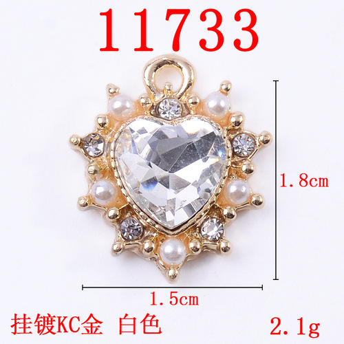 10pcs Crystal love baroque alloy pendant of diy multicolor earrings Handmade Necklace DIY Jewelry accessories wholesale