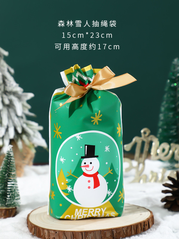クリスマス雪花ショートニング包装袋リボン引き紐ポケットキャンディー袋クッキー袋牛圧延砂糖包装袋機シール袋|undefined