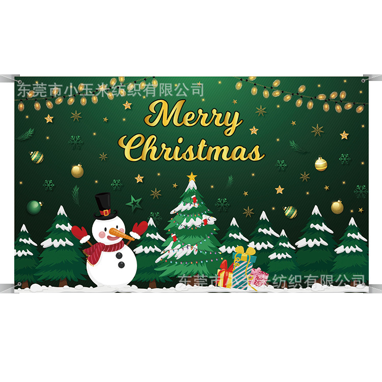 C001 녹색 눈사람 배경 천 180*110