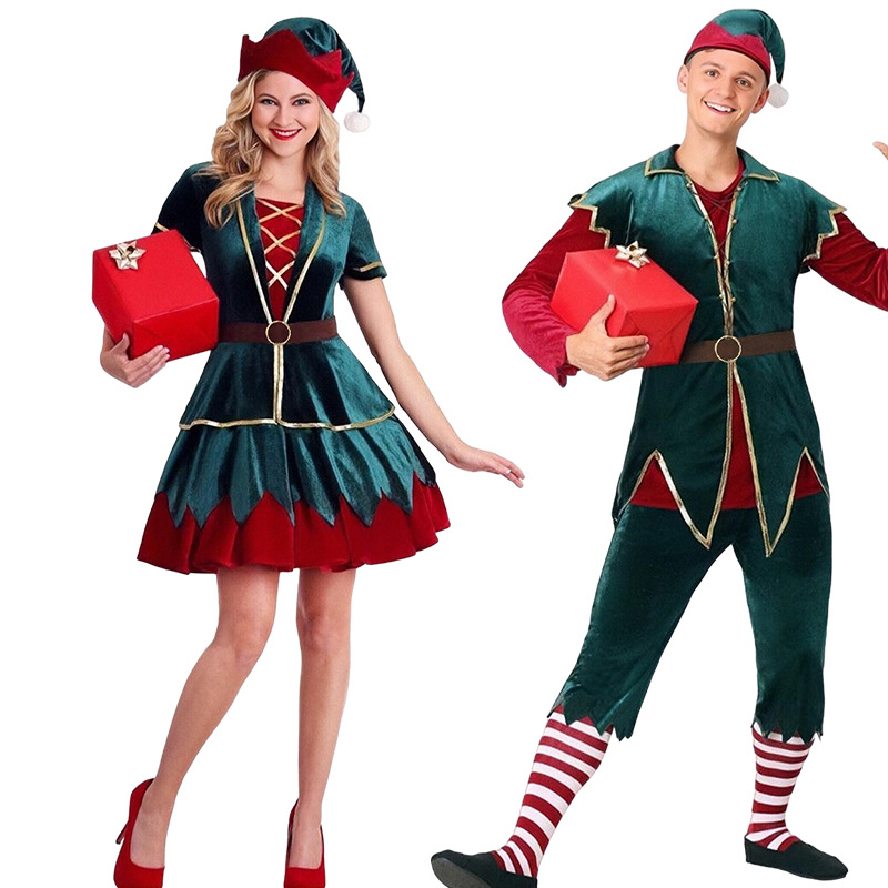 Ropa navideña transfronteriza Ropa de cosplay navideña para adultos Ropa de Navidad para hombres y mujeres Ropa de rendimiento de Festival