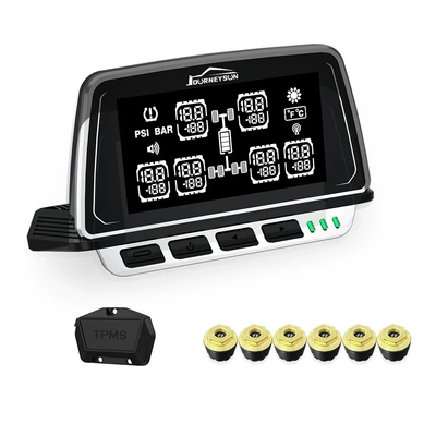 Simultaneous Display, Color Screen Design, Built-In – Tire pressure monitoring system - 6-wheel-external-repeater-0-15bar