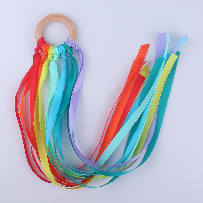 Nuevo bebé suministros cinta Beech sonajero calmante bebé creativo anillo de madera juguete dientes molienda Amazon