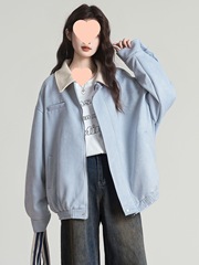 2025春秋款新款复古刺绣夹克外套女通勤翻领宽松棒球服开衫上衣潮