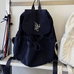 新しい韓国スタイルのバックパックニッチデザインシンプルな旅行スクールバッグ巾着アウトドア大容量カジュアル軽量バックパック