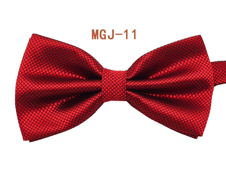 Pajarita negra de color sólido para hombre British Cube Spot Venta al por mayor Ropa formal Boda Doble pliegue Doble lazo de doble capa 27 colores