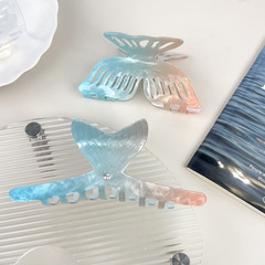 新款大尾巴鱼渐变醋酸抓夹小清新度假风海边鲨鱼夹马尾发夹发饰女
