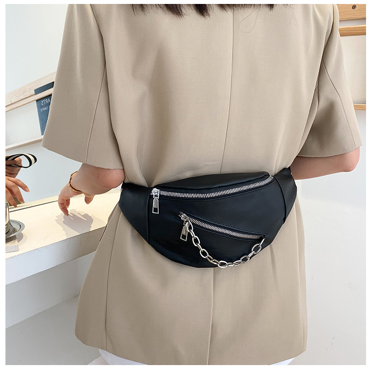 Unisex Fashion Solid Color Pu Leather Waist Bags display picture 3