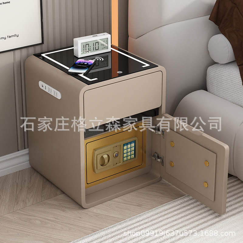 スマートなベッドの頭の箱の金庫は一体でシンプルです。|undefined