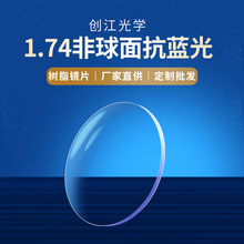 1.74非球面抗蓝光树脂近视眼镜片加硬A级光学镜片厂家直销超清
