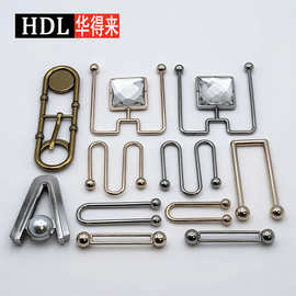 金属U型滚珠扣 带钻比基尼泳衣扣 珍珠A字收腰扣装饰服装辅料配件