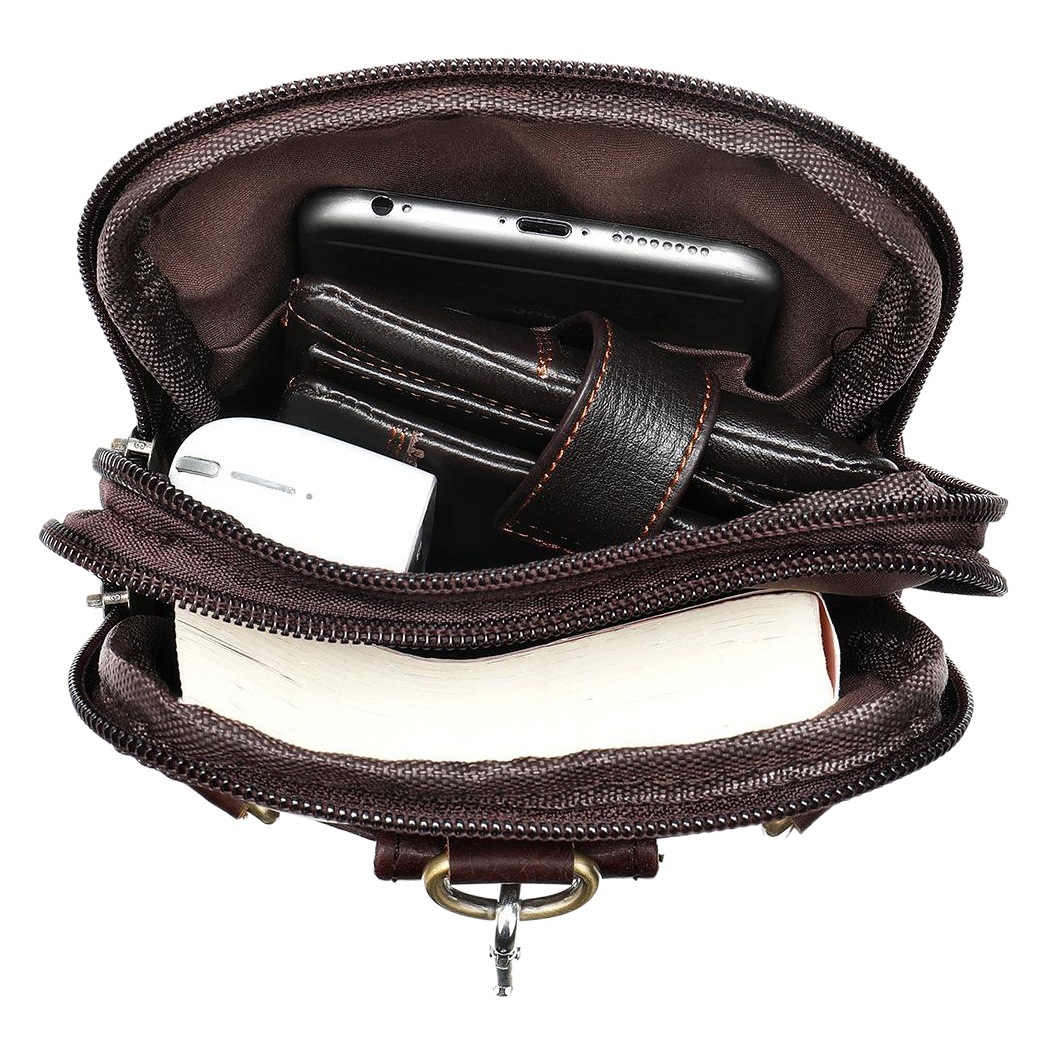 Margaret Genuine Leather Bag Multifunctional Belt Waist Bag Mobile Phone Bag Wholesale Business Cowhide Crossbody Bag Men's Waist Bag