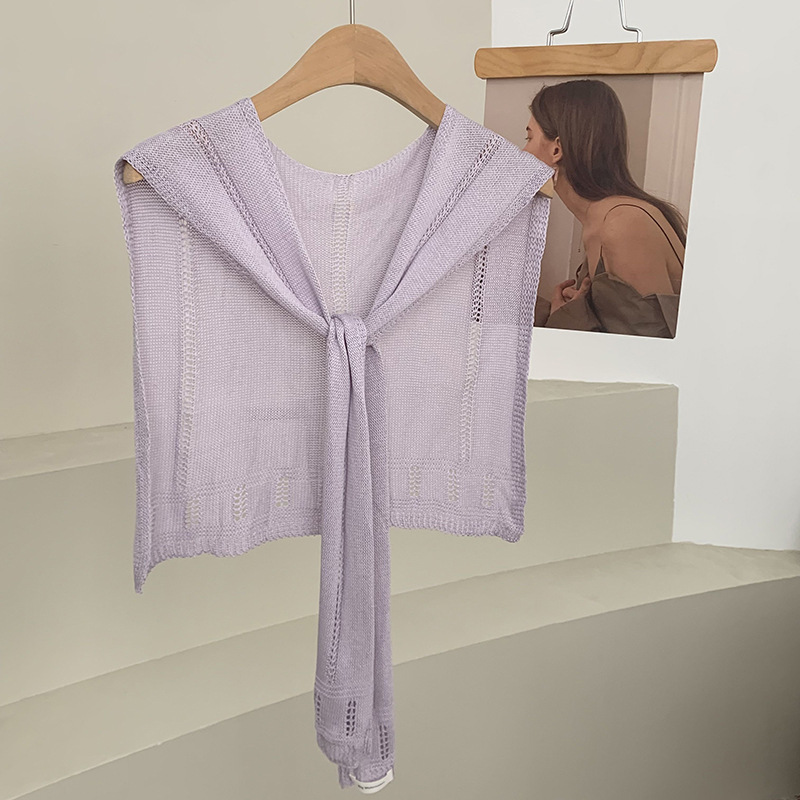 Chal de punto de alta calidad nueva bufanda multiusos en otoño, chal de color sólido con aire acondicionado, chaleco de cuello exterior