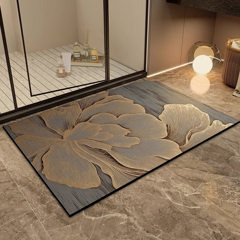 Advanced Sense Bathroom Floor Mat Soft Diatom Mud Absorbent Non-slip Quick-drying Household Dirt-resistant Toilet Toilet Door Retro