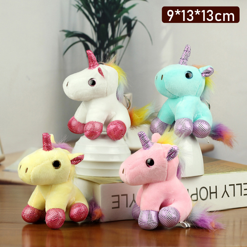 Unicornio pony peluche colgante caramelo color arco iris ropa unicornio mochila juguetes peluche colgante llavero