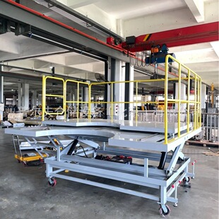 Non-standard and settable electro-hydraulic lifting platform guardrail roller roller ball rotation flip unloading platform loading