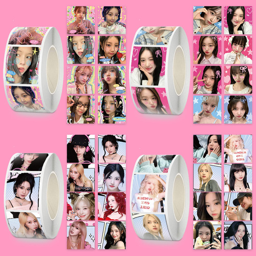 K-pop star instant photo ID-style sticker, curling sticker for fan support, themed accessories, planner tape, adhesive seal sticker, film sticker