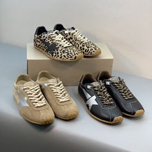 星星豹纹德训鞋系带休闲板鞋女2025新款运动鞋平底阿甘鞋星星豹纹