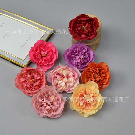 Simulation Tang Style Peony Flower Antique Hanfu Headwear Hair Accessories Making Flower Box Gift Box with Flower Master Hat DIY
