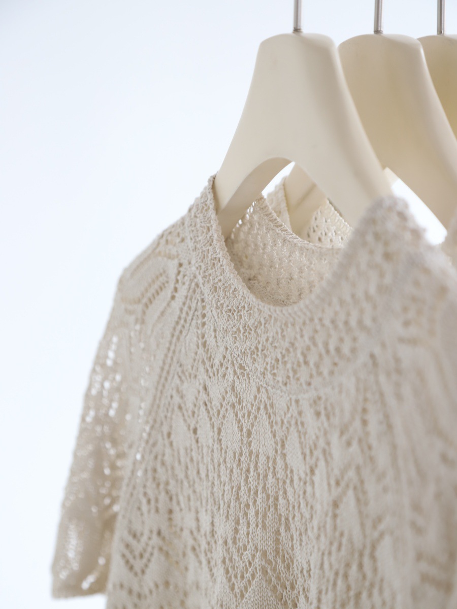 Import knitted summer sweater with a round collar, T-shirt, with short sleeve 4