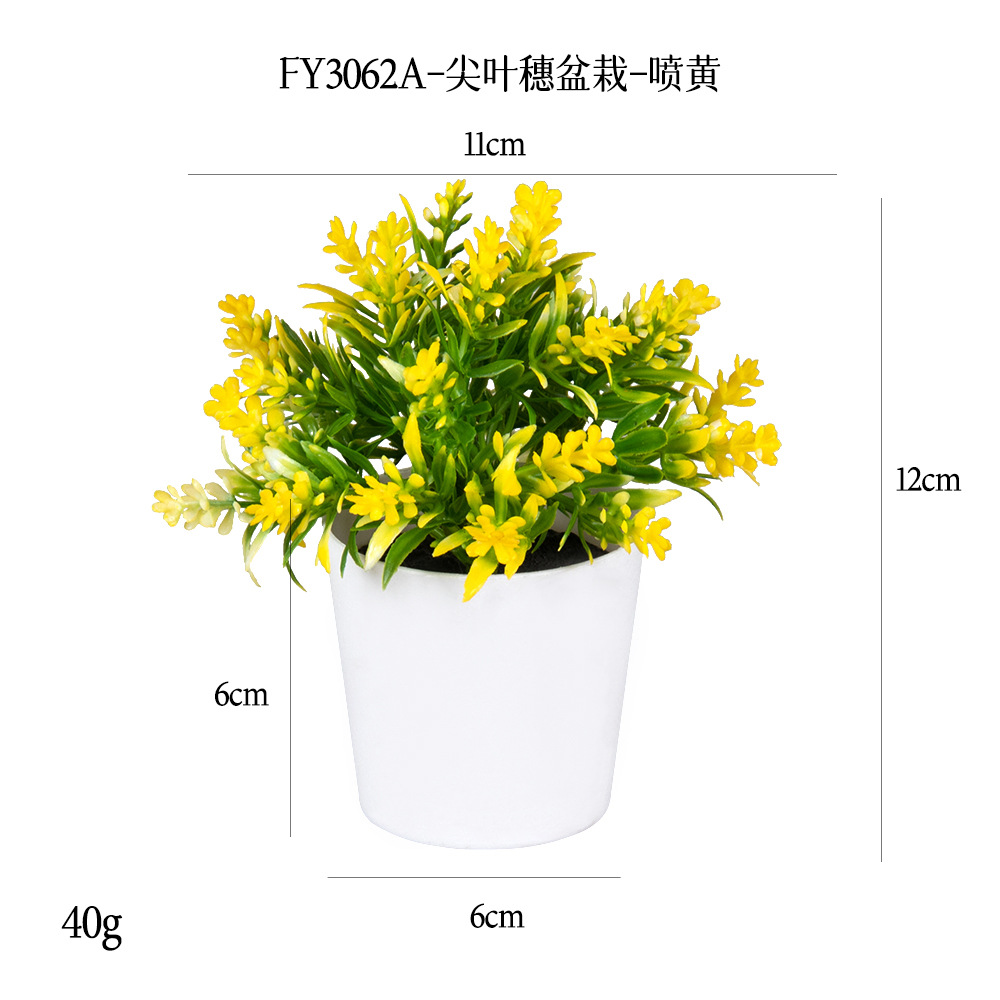 Más de 100 tipos de flores y plantas verdes artificiales, combinaciones de plantas artificiales en macetas de plástico, flores artificiales de gran venta transfronterizas, mini bonsáis artificiales, fuentes de suministro. image 26