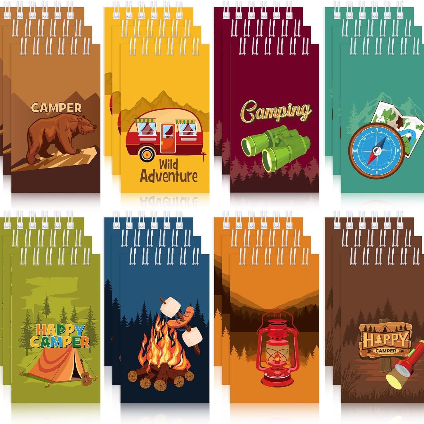 Manufacturer's in-stock camping spiral notebooks, game mini spiral notebooks, various types of in-stock spiral notebooks