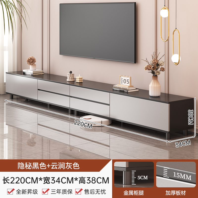 Gabinete de televisión sala de estar hogar moderno y simple tipo de casa pequeña aterrizaje 2025 nuevo almacenamiento de almacenamiento en un gabinete de televisión