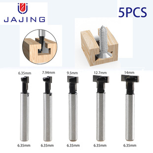 5Pcs Woodworking Keyhole Knife Wood Photo Frame Wall Hanging T-Shaped Keyhole Knife 1/4 5/16 3/8 1/2 14mm Milling Cutter
