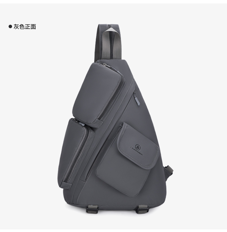 2025 New cross-border men's chest bag, casual men's bag, large-capacity retro multi-functional crossbody bag, soft leather single-shoulder bag undefined