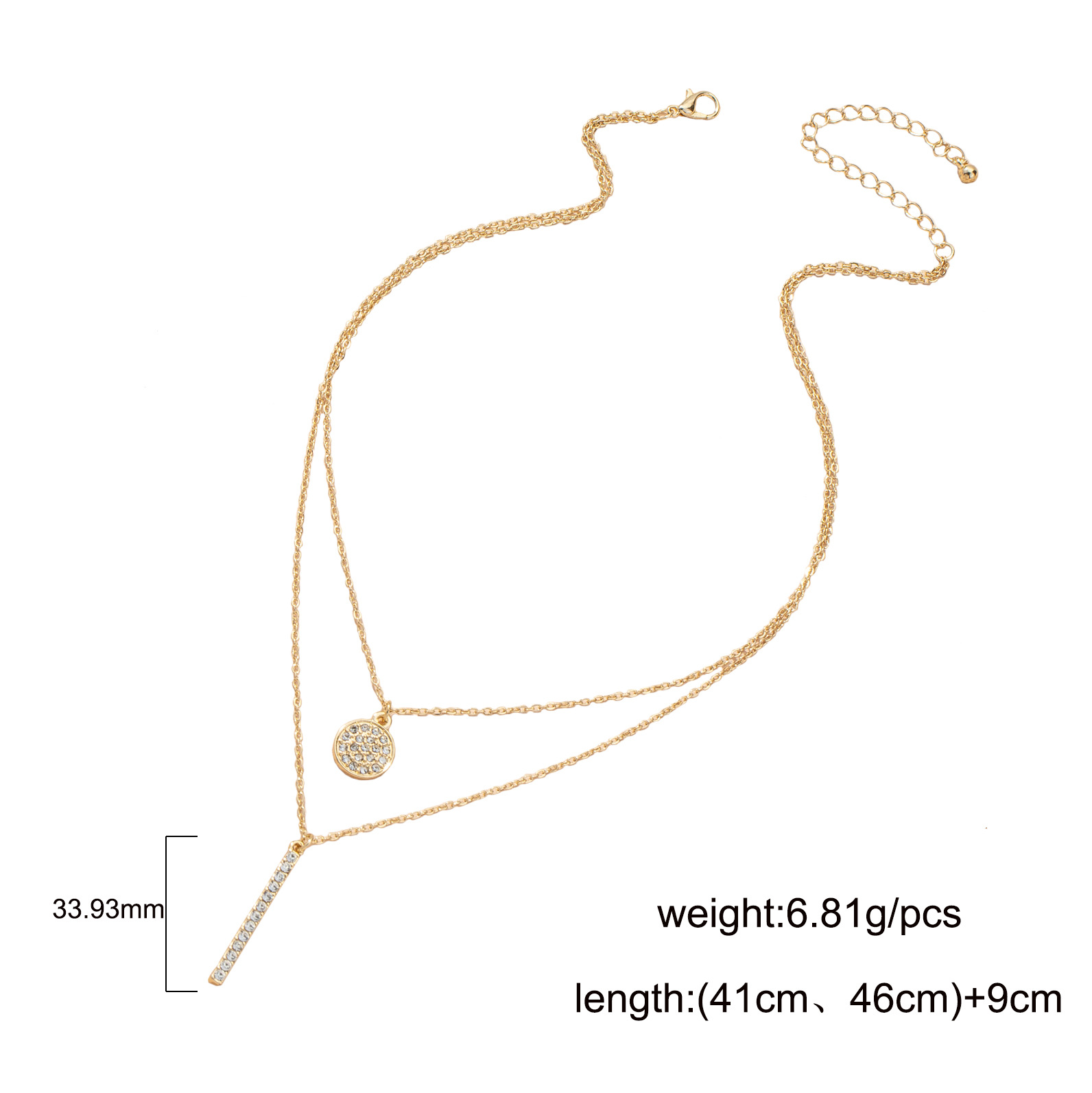 Simple Fashion Diamond-studded Geometric Necklace display picture 8