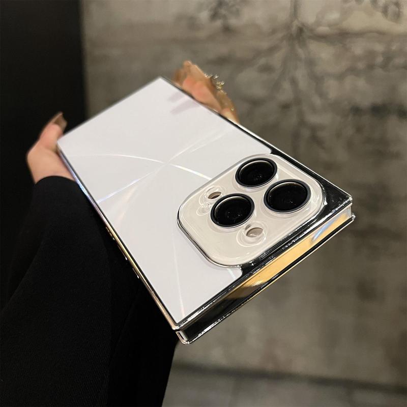 Apple 16 携帯電話ケース レンズホルダー スクエア電気メッキ オーロラ レーザー落下防止 iPhone15 保護カバー 14 に適しています。|undefined