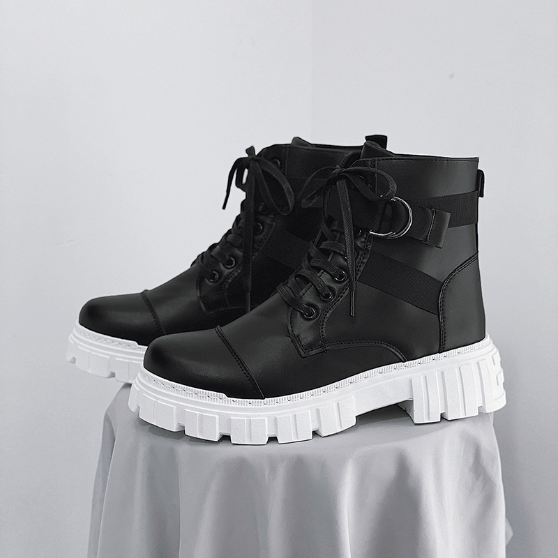 Muške cipele Martin čizme muške nove muške cipele crne kožne visoke čizme stilske trendi motociklističke kožne čizme radne čizme_voghion.com