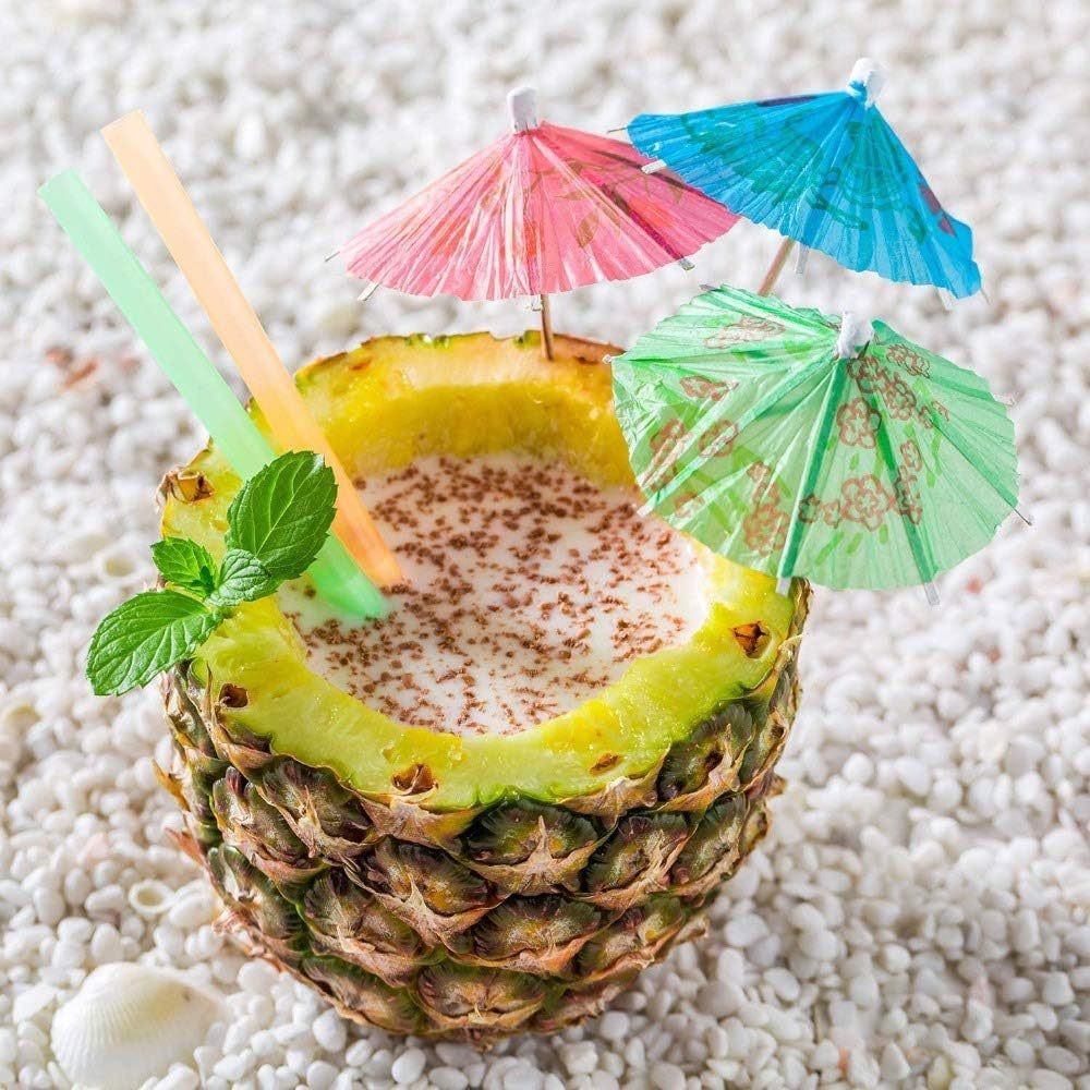 Palillos Decorativos de Sombrilla de Bambú para Cócteles y Frutas en Fiestas