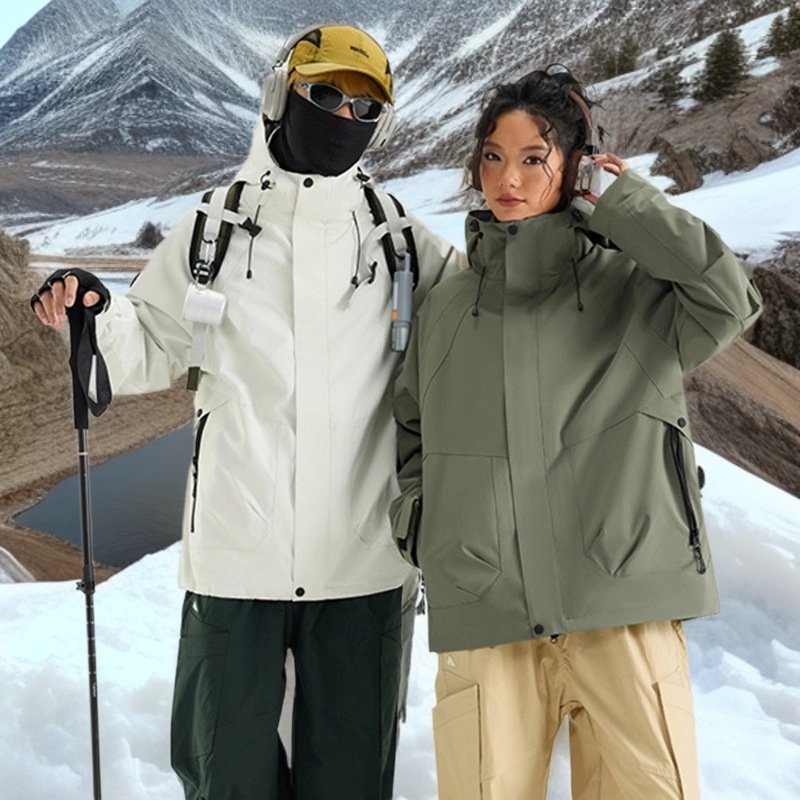 Three-In-One Jacket for Men with Customized Logo, Outdoor Removable Fleece Liner, Winter Group Cold-Proof Work Clothes for Women