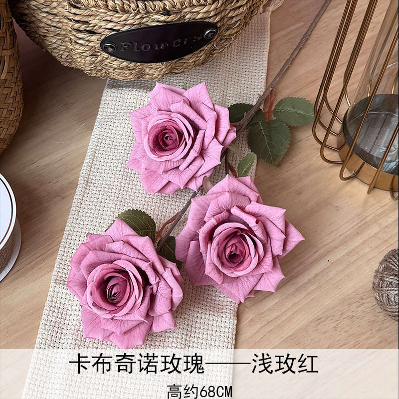 Artificial Rosa sola franela Rosa flor artificial boda decoración del hotel decoración del hogar arreglo de flores flor artificial Rose