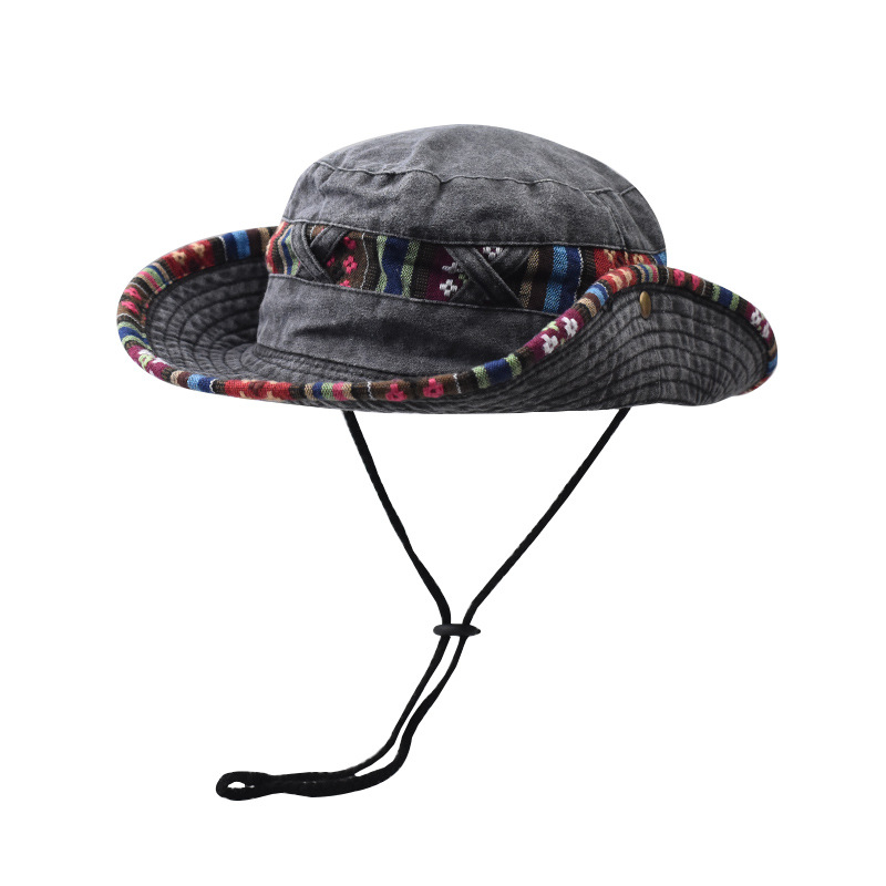 Amazon plegable al aire libre lavado viejo algodón pescador sombrero protección solar sombrero transpirable sudor absorbente montañismo sombrero