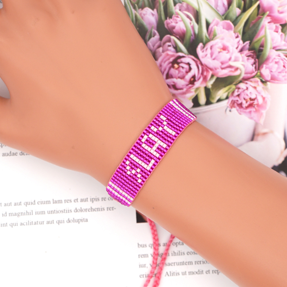 Simple Rose Red Lay Letter Bracelet display picture 1