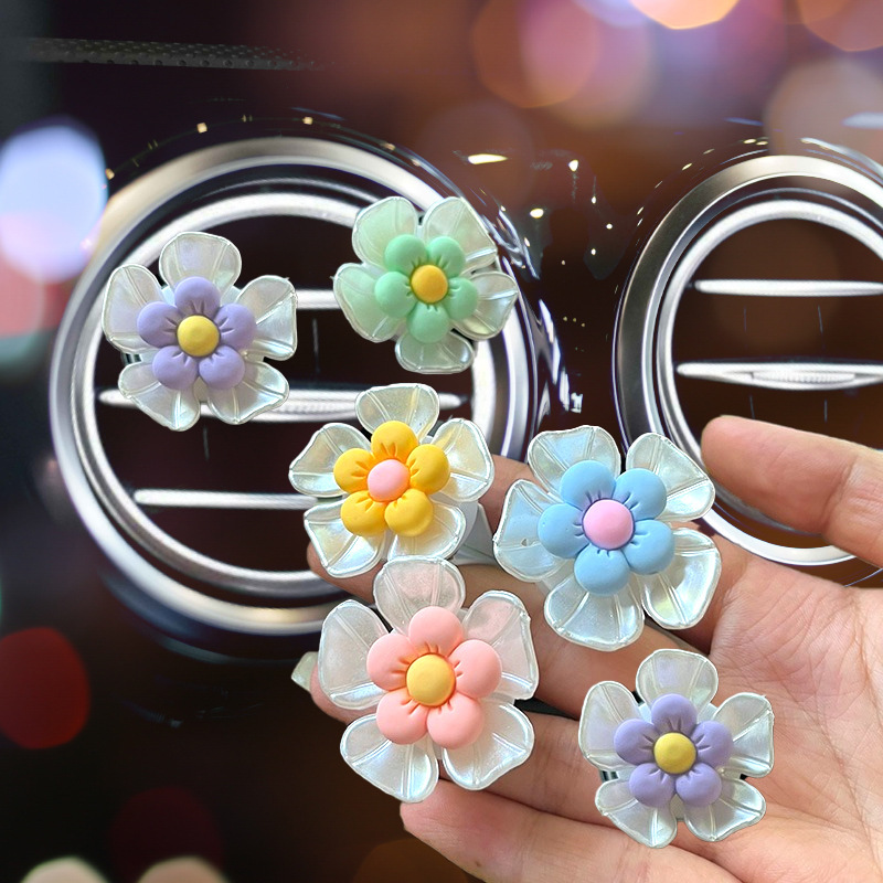 Aire acondicionado de coche, clip de salida de aire, decoración de aromaterapia, decoración de coche, desodorante de coche, perfume, flores frescas creativas