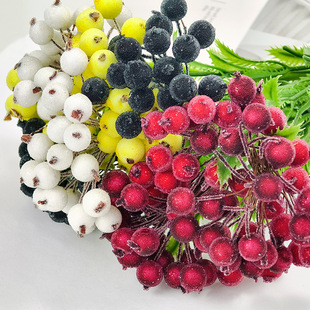 Simulated Foam Pomegranate Berry Christmas Decoration Frost Christmas Fruit DIY Garland Rattan Flower Arrangement Material Decoration