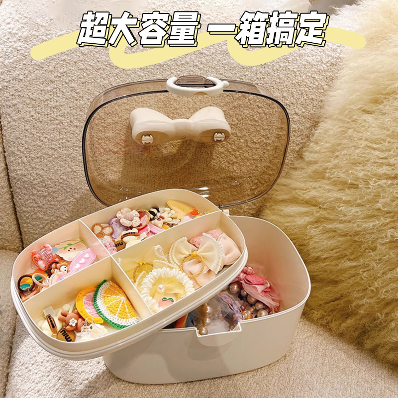 Caja de almacenamiento de accesorios para el cabello para niños Caja de joyería de banda de goma de horquilla para niños cosméticos tocador cabeza caja de almacenamiento de cuerda