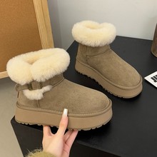 增高厚底雪地靴女2025新款冬季保暖皮毛一体女鞋网红爆款加厚翻口